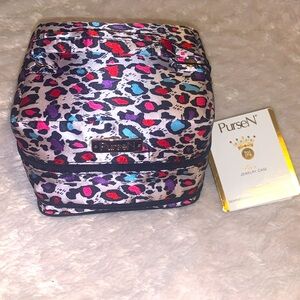 🎁NWT PurseN animal print Tiara Jewelry Case Vacationer